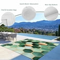 thumbnail image 6 of Outdoor Rug 6x9 ft Dark&nbsp;Green Marble Waterproof Outdoor Patio Rug Mat Non Slip Outside Area Rugs Carpet for RV,Camping,Porch,Deck,Pool,Balconybackyard,Gold Hexagon Geometric Modern Pattern, 6 of 9