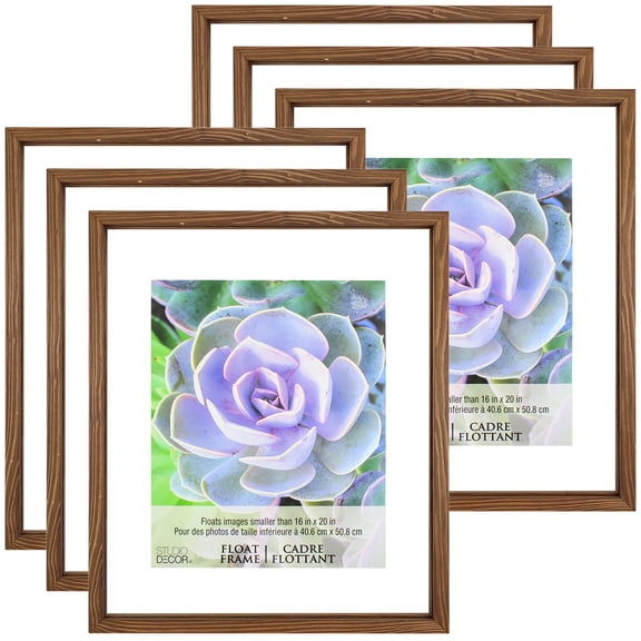 6 Pack: Walnut 16" x 20" Float Frame by Studio Decor