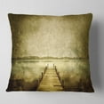 thumbnail image 2 of Designart Vintage Pier Over Lake - Landscape Printed Throw Pillow - 18x18, 2 of 5