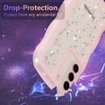 thumbnail image 4 of for Samsung Galaxy S22 5G Case 6.1",Cute Curly Wave Case with Star Glitter,Clear Shiny Bling Soft TPU Shockproof Phone Protecive Case for Women Girls-Pink, 4 of 18