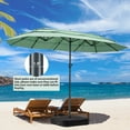 thumbnail image 3 of Ainfox 15ft Large Patio Umbrella, 3-Tiers Outdoor Double-Sided Rectangle Market Heavy Duty Umbrellas, Light Green, 3 of 11