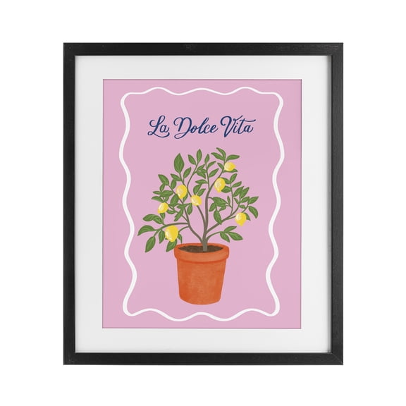 Stupell Industries Modern Dolce Vita Lemon Tree Black Framed Print Under Glass, 13 x 16, by Be Ni La