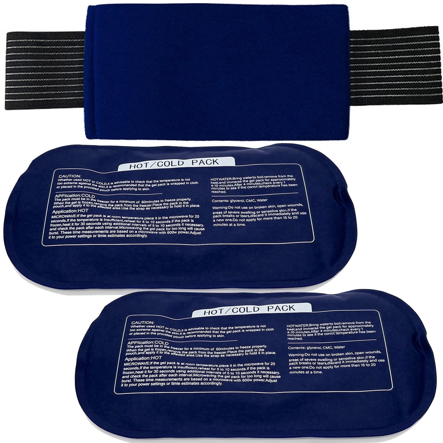 Ice Packs for Injuries Reusable, Hot and Cold Ice Pack Therapy Gel Wrap Support for Joint, Muscle Pain, Knees, Back & More (9.25"x5.1" , Classic)