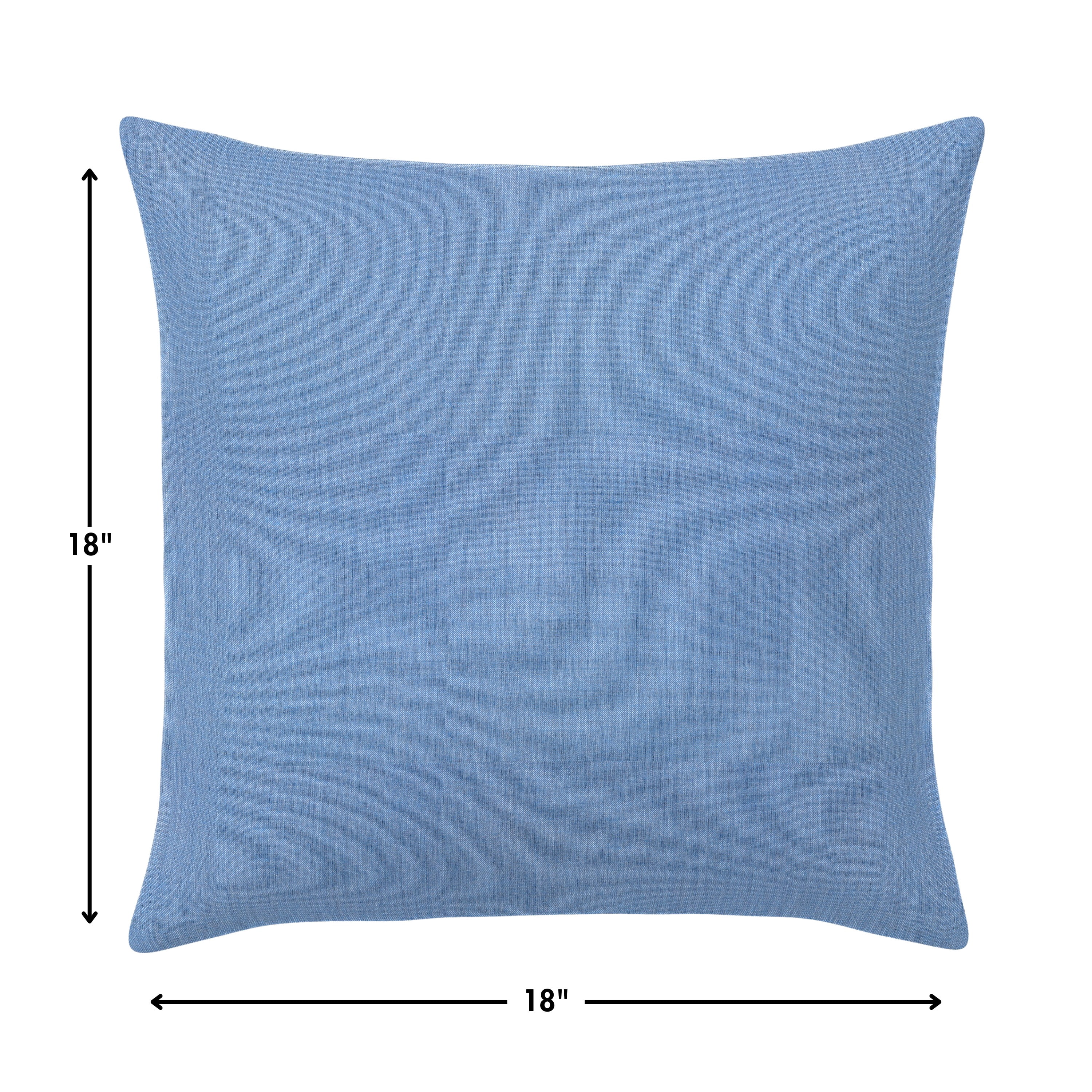 Casual Cushion Outdoor Throw Pillow, Sunbrella Fade & Water Resistant for Patio Furniture, Adirondacks & Porch Swings, 18"W x 18"L, 6" thick, Reversible, Cast Ocean
