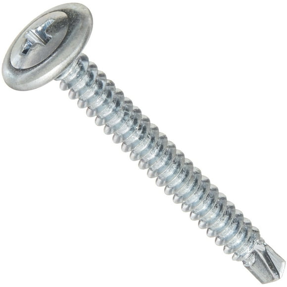 Small Parts 0824KPM Steel Self-Drilling Screw, Zinc Plated Finish, Modified Truss Head, Phillips Drive, #2 Drill Point, #8-18 Thread Size, 1-1/2" Length (Pack of 100)