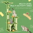 thumbnail image 4 of PawHut Arbre à Chat pour Grands Chats Adultes avec Hamac, Tour à Chat, Vert, 4 of 9