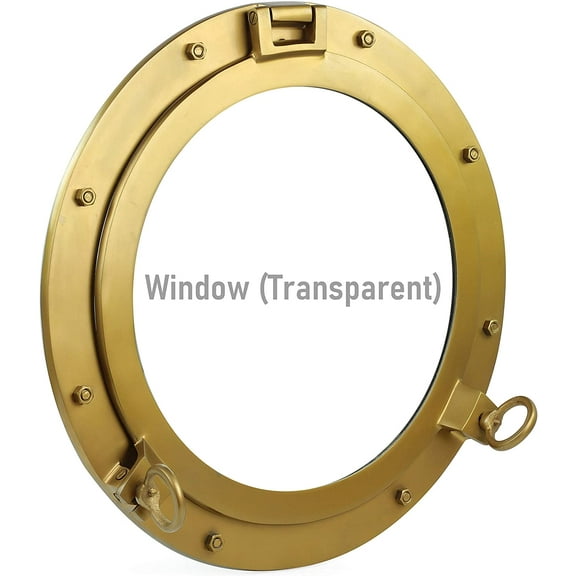 20" Aluminum Antique Bronze Finish Ships Porthole Frame Window | Nautical Themed Ocean Decor Gifts Ideas | Fully Functional Authentic Ship's Window For Walls & Doors | Maritime Wall Decorative Ideas