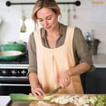 thumbnail image 6 of WHIPPY Kitchen Cooking Aprons for Women with Pockets Japanese Linen Cross Back Apron Unisex for Baking Painting Gardening, 6 of 7