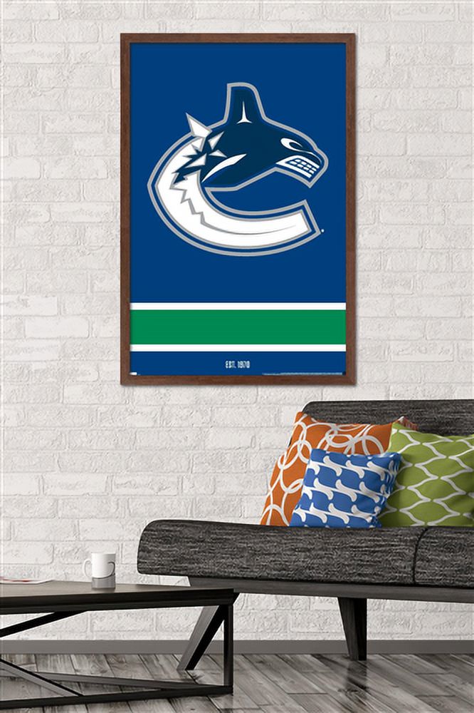 NHL Vancouver Canucks - Logo 21 Wall Poster, 22.375" x 34", Framed