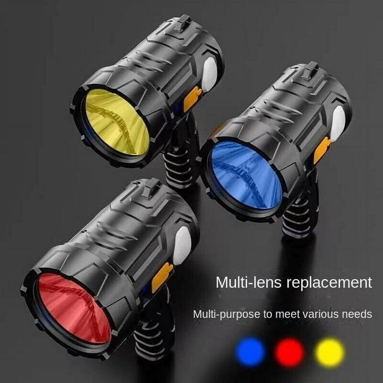 Solar Rechargeable Spotlight Flashlight, 3 Modes Rechargeable Multifunction Lights Super Bright LED Searchlight,Lightweight Waterproof Portable