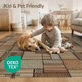 thumbnail image 4 of ODIKA 5'x7' Washable Area Rug Vintage Spotted Block Mosaic Round Farmhouse Patchwork Stripes Refined for Dining Room, Under Table, Home Office, Non-Slip Chair-Friendly, 4 of 7