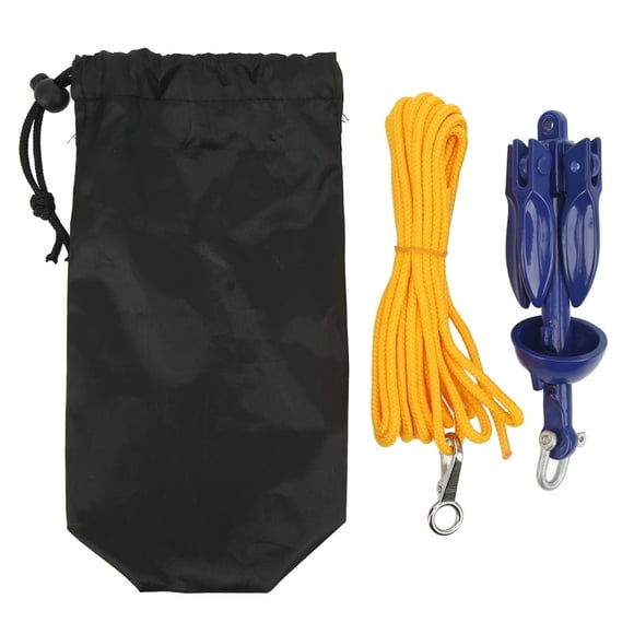 Oubit Folding Anchor,Marine Anchor Blue Aluminium Boat Anchor Kit Kayak Anchor Advanced Technology