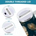 thumbnail image 5 of 40 oz Insulated Stainless Steel Tumbler Double Wall Stainless Steel Tumbler with 2-Way Drinking Snowflake and Feather Pattern, 5 of 9
