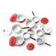 thumbnail image 1 of Minijuego de ollas en miniatura para casa de muñecas, accesorios de cocina para casa de muñecas, sopa de plata roja, sartén para leche, 1:12, 1 of 5