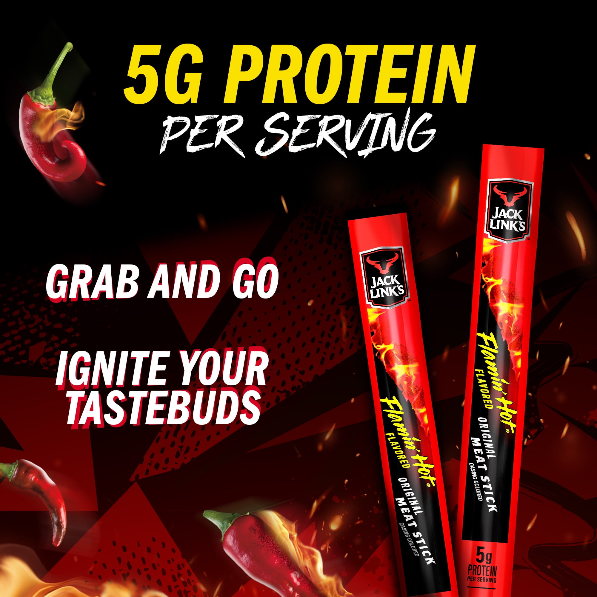 (12 pack) Jack Link’s® Flamin’ Hot® Flavored Original Meat Stick Jerky & Dried Meats, 0.92 oz