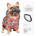 thumbnail image 3 of Balery Small Coral Red Flowers Sudadera con Capucha para Perros Pequeños – Ropa para Mascotas, Disfraz para Perros y Gatos, Ideal para Fiestas y Cosplay-X-Small, 3 of 7