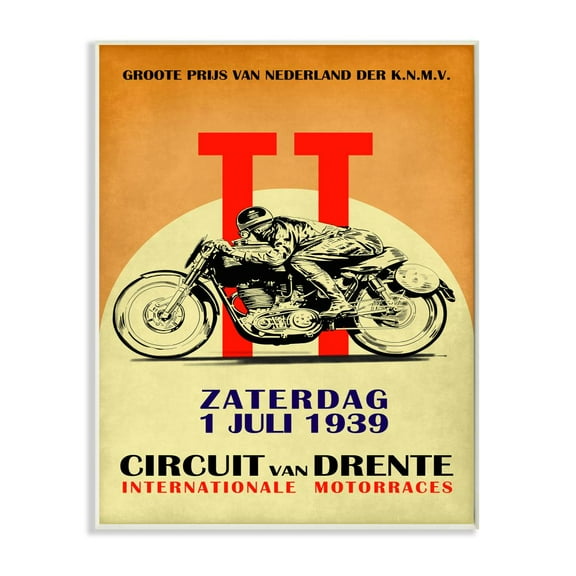 Stupell Industries European Racing Circuit Poster Motorcycle Sport Vintage Graphic Art Unframed Art Print Wall Art, 13x19, by Mark Rogan