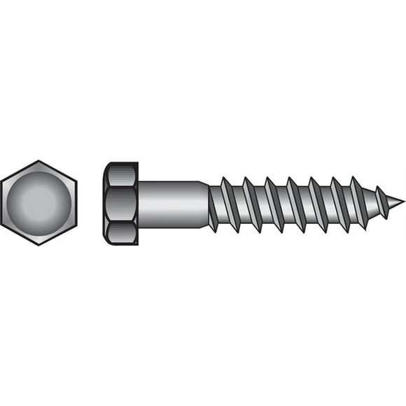 Hex Head Lag Bolt, Galvanized Steel, 0.5 x 5-In., 25-Ct. -812101