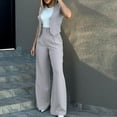 thumbnail image 3 of Miluxas Women's 2 Piece Outfits Sleeveless Suit Vest and Wide Leg Pants Business Solid Casual Blazer Sets Gray 12(XXL), 3 of 9