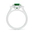 thumbnail image 2 of ANGARA Lab Grown 2.25 Ct Oval Emerald Double Halo Engagement Ring for Women in 14K White Gold (Size-10x8mm) | May Birthstone, Birthday, Anniversary, Jewelry Gift for Women | Lab-Grown Emerald Ring, 2 of 9