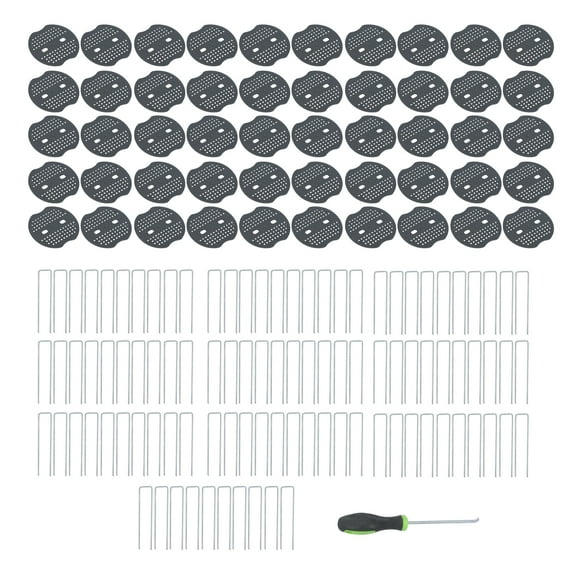 hostic 100Pcs 6" 11Gau Landscape Staples Garden Stakes Galvanized Sod Staples W/Gasket