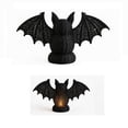thumbnail image 3 of Halloween Textured Weave Bat Ornament with Candle Light, Wicker Design Bat Figurine Indoor Seasonal Table Decor, 3 of 8
