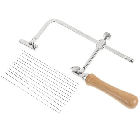 

HOMEMAXS Adjustable Jewelry Accessories Frame Bow Professional Jewelry Making Tool Wood Handle Jewelry Frame Hand Tools (with 12 Blade)