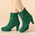 thumbnail image 2 of Unique Bargains Women's Ankle Zip Platform High Heel Boots, 2 of 7