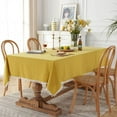 thumbnail image 1 of Nvzi modern minimalist solid color cotton washed cotton Christmas yellow hair ball tea table cloth tablecloth decoration (yellow, 180 * 140cm), 1 of 5