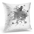 thumbnail image 1 of BOSDECO Splash of Watercolor Blobs White Shape Design Blank Black Rounded Shapes Buttons on Splatter Pillowcase Pillow Cover Cushion Case 20x20 inch, 1 of 1