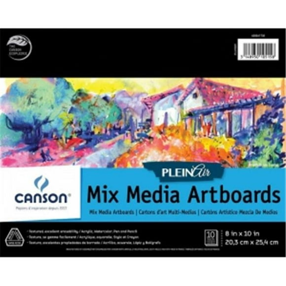 Canson C400061730 8 x 10 in. Plein Air Mixed Media Artboard Pad - Glue Bound