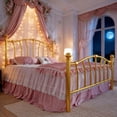 thumbnail image 3 of Amolife Queen Bed Frame, Metal Platform Bed with Heart-Shaped Headboard and Footboard, 12.6'' Under-Bed Storage Space, No Box Spring Needed, Gold, 3 of 12