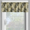 thumbnail image 5 of Palm Valance & Tier Curtain 3 pcs Set, Abstract Exotic Tropical Leaves with Pin-Scratched Paint Background Print, Window Treatments for Kitchen Room Decor, 55" x 36", Sepia and Charcoal Grey, 5 of 6