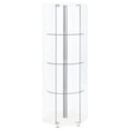 thumbnail image 1 of Armoire de Rangement Hexagonale en Verre Clair à 4 Tablettes Zahavah Blanc, 1 of 8