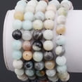 thumbnail image 3 of Natural Healing Power Gemstone Crystal Beads Unisex Adjustable Macrame Bracelets 8mm,Multi-Color Amazonite, 3 of 3
