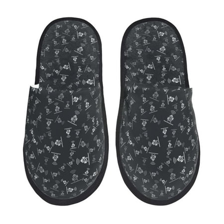 

Adobk Wireless Antenna Icon Print Slippers Indoor Outdoor Retro Slippers House Soft Fluffy Slides Cushion Furry Slippers-Large