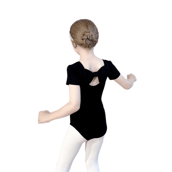 LYMAYTER Toddler Long Sleeve Gymnastics Leotards, Short-Sleeved Ballet Dance Leotard Gymnastics for Girls