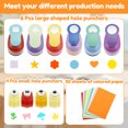 thumbnail image 3 of Ikoopy 10 Pcs Craft Hole Punch with 50 Pcs Colored Papers Creative Hole Puncher for Crafts Convenient Paper Punches for Crafting Ergonomic Scrapbook Punches for Crafts Card Making, 3 of 10