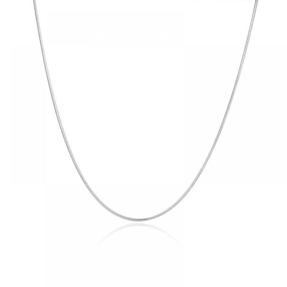 Solid 925 Sterling Silver Chain Italian 1mm Necklace for Women Men,16,18,20,22,24Inch Made in Italy(1MM)