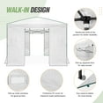 thumbnail image 3 of EAGLE PEAK 10'x 10' Portable Walk-in Greenhouse Instant Pop-up Easy Setup Indoor Outdoor Plant Gardening Green House Canopy, Front and Rear Roll-Up Zipper Entry Doors and 2 Large Roll-Up Side Windows, 3 of 8