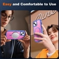 thumbnail image 6 of Magnetic for iPhone 15 Case with 2 Glass Screen Protectors, Compatible with Magsafe, Military-Grade Protection, Hard Protective Cover Shockproof Phone Case for iPhone 15, 6.1 inch, Blue Pink, 6 of 14