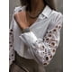thumbnail image 5 of Blusa elegante de mujer, cuello alto, top, blusa camisera, blusa túnica de encaje, 5 of 7