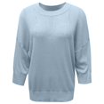 thumbnail image 6 of CAIXIA Lightweight Sweaters For Women Crewneck 3/4 Sleeve Loose Slim Long Sleeve Pullover Tops Thin Basic Clothes Layering Shirts Work Outfits Fall Winter Clothes,Sky Blue, 6 of 7