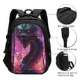 thumbnail image 3 of Balery Neon Futuristic Dragon Mochila con carga USB para hombre y mujer - Mochila impermeable y antirrobo para portátil con puerto USB para viajes, trabajo, estudios y universidad, 3 of 7
