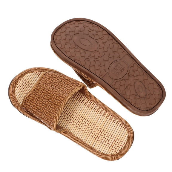 Luxshiny 1 Pair Lightweight Summer Slippers Woven Sandal Light Brown Casual Comfortable for Women