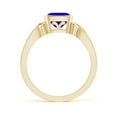 thumbnail image 2 of ANGARA Natural Cushion 1.05 ct Tanzanite Solitaire Engagement Ring in 14K Yellow Gold for Women (Size-6mm) | December Birthstone, Anniversary, Jewelry Gift for Women | Natural Tanzanite Ring, 2 of 9