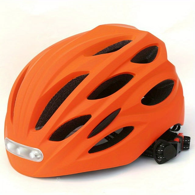 QJUHUNG Bright Urban Cycling Helmet - Front & Rear LED Safety Lights - Adjustable Fit for Men & Women - Perfect for Commuting Biking & Leisure Rides