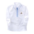 thumbnail image 3 of WUANDIXFA Little Boys Long Sleeve Button Down Dress Shirts Solid Gentleman's School Shirt Blouses for Boys Button Down Shirt,White,2-3 Years, 3 of 5