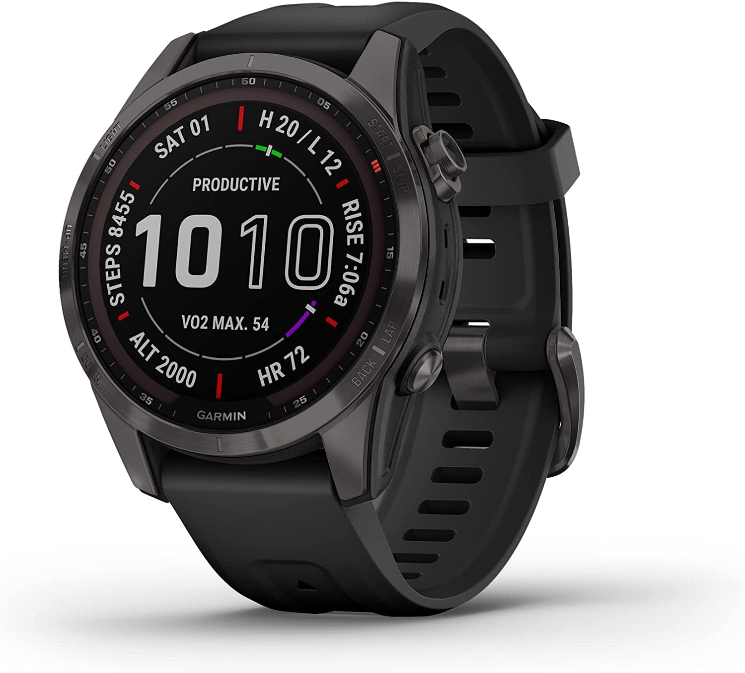 Garmin fenix 7X Sapphire Solar, Black DLC Titanium with Black Band