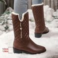 thumbnail image 6 of Rokment Quilted Rhinestones Wide Mid Calf Snow Boots for Women 2025 Fashion Warm Fuzzy Lined Chunky Heel Winter Tall Dress Boots, 6 of 6